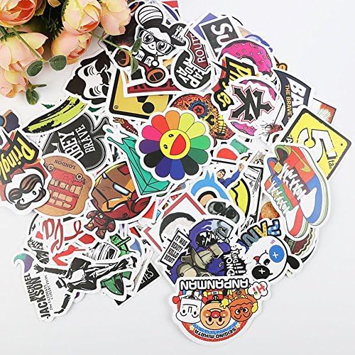 100 Pieces Waterproof Funny Stickers for laptop, graffiti, vintage, decal, skateboard, car, bumper, hover board, snowboard, helmet