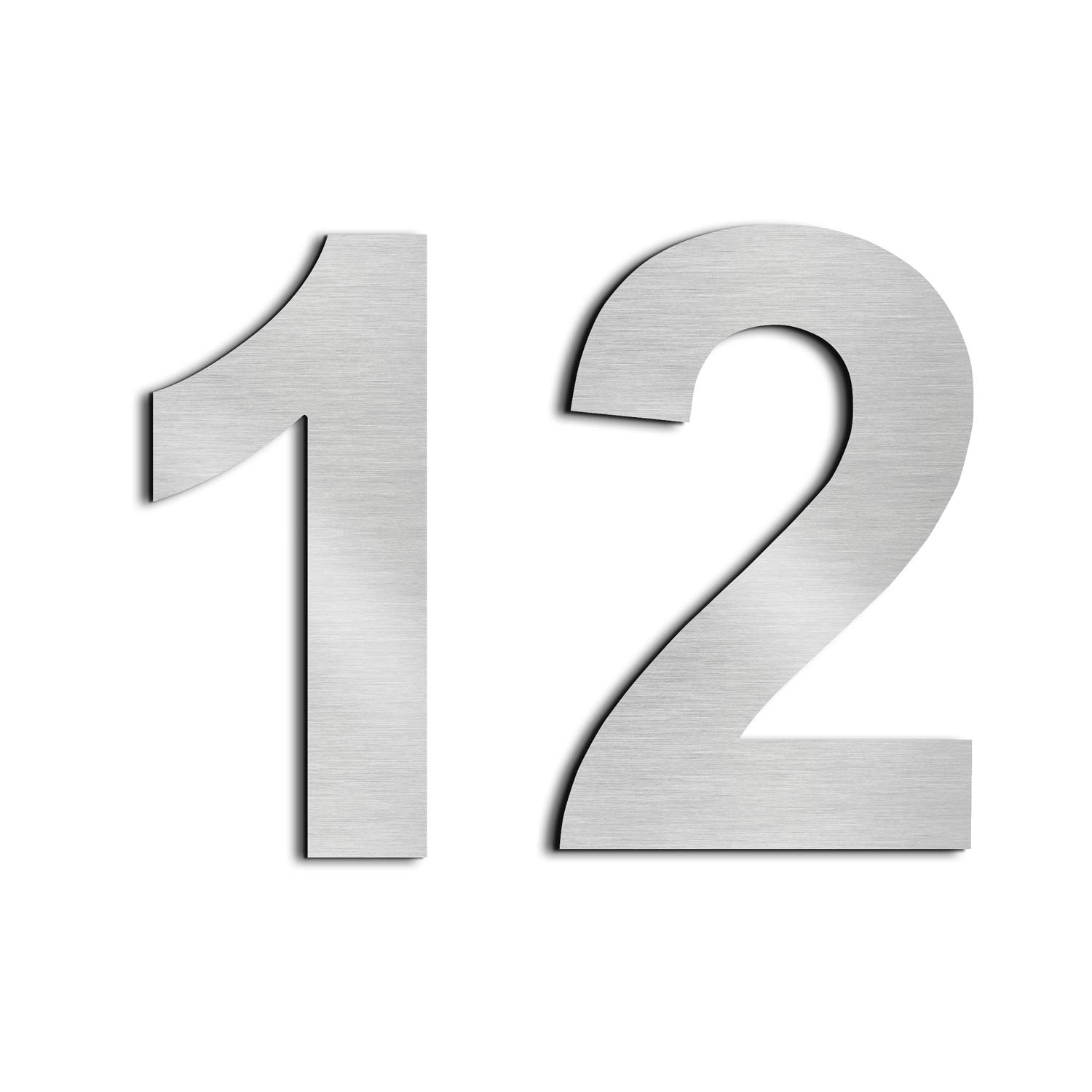 nanlyiau 2pc 3in Mailbox Numbers House Number Door number Stainless Steel House Numbers Adhesive number Made of solid 304 Stainless Steel silvery(3in number 12)