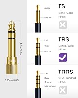 VCE 6.35mm to 3.5mm Stereo Jack Adapter Gold Plated 2 Pack view 4