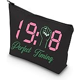 WCGXKO Sorority Gift Sorority Cosmetic Bag Merchandis (Perfect Timing08 black)