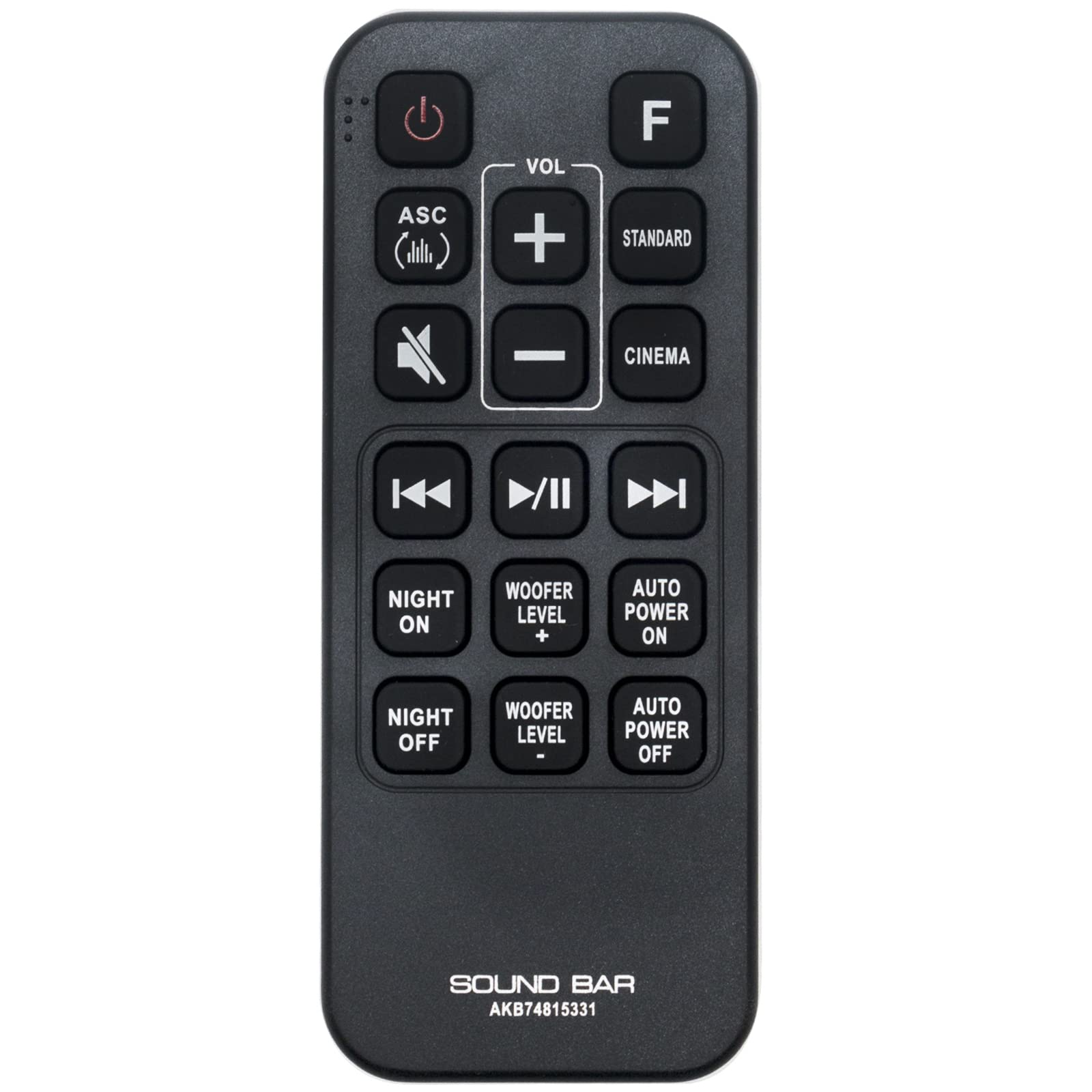 AKB74815331 Replacement Remote Control Fit for LG Sound Bar SH4 (SH4, SPH5B-W) SHC4 (SHC4, SPH5B-W) SH4D (SH4D, SPJ4B-W) SJ3 (SJ3, SPJ4BM-W) SJ4 (SJ4, SPJ4B-W)