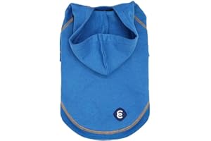 Blueberry Pet Essentials Soft & Comfy Better Basic Cotton Blend Dog Hoodie Sweatshirt in Alaskan Blue, Back Length 16", Pack of 1 Jacket for Dogs