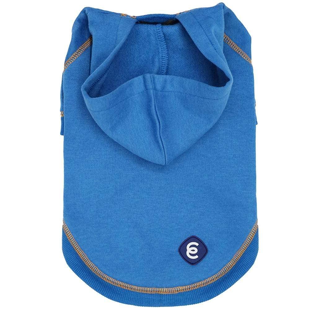 Blueberry Pet Essentials Soft & Comfy Better Basic Cotton Blend Dog Hoodie Sweatshirt in Alaskan Blue, Back Length 36cm, Pack of 1 Jacket for Dogs