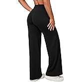 ABOCIW Womens Straight Leg Leggings Bottoms High Waist Gym Workout Leggings No Front Seam Wide Leg Yoga Pants