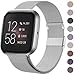 HAPAW Bands Compatible with Fitbit Versa/Versa 2, Women Men Metal Stainless Steel Replacement Sport Bracelet Strap Wristbands Accessories Small Large with Magnet Lock for Versa Smartwatch