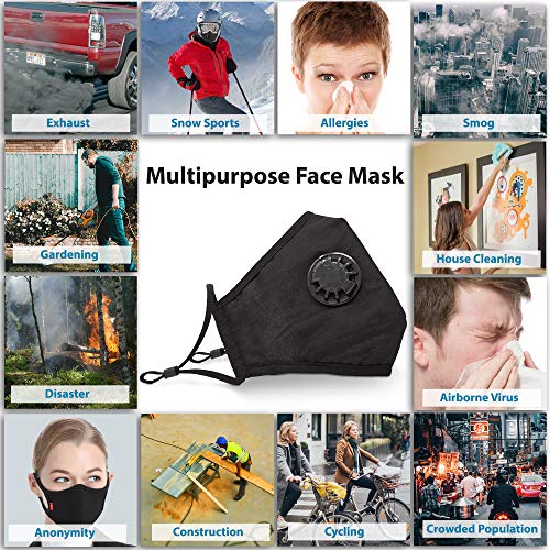Face Mask Best Air Pollution UNIVERSAL FIT Dust Masks + 6 N99 Filter