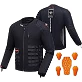 IRON JIA'S Motorcycle Jacket with CE Armor, Tight-Fit Summer Mesh Breathable Motorcycle Shirt, Motorbike Riding Protective Gear Black L