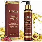 Luxuz Luxury Body Firming Oil – Lightweight Moisturizing Body Oil for Smoother-Looking Skin, Fast-Absorbing & Non-Greasy Botanical Formula with Vitamin E, Almond & Rosehip Oils, 3.4 fl oz