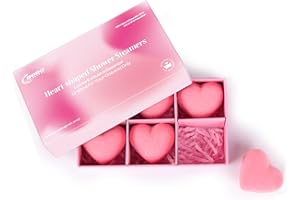 BOBOSWEETREE Shower Steamer Aromatherapy Heart-Shaped Pink with Rose Scent Natural Essential Oil for Self Care Relaxation Stress Relief Home Spa Birthday Gift Daughter Wife Mom, Pack of 6 (Pink)