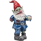 FICITI Zombie Gnome Evil Scary Walking Dead Gnome Gnombia Garden Statue, Halloween Decoration - 10 inches