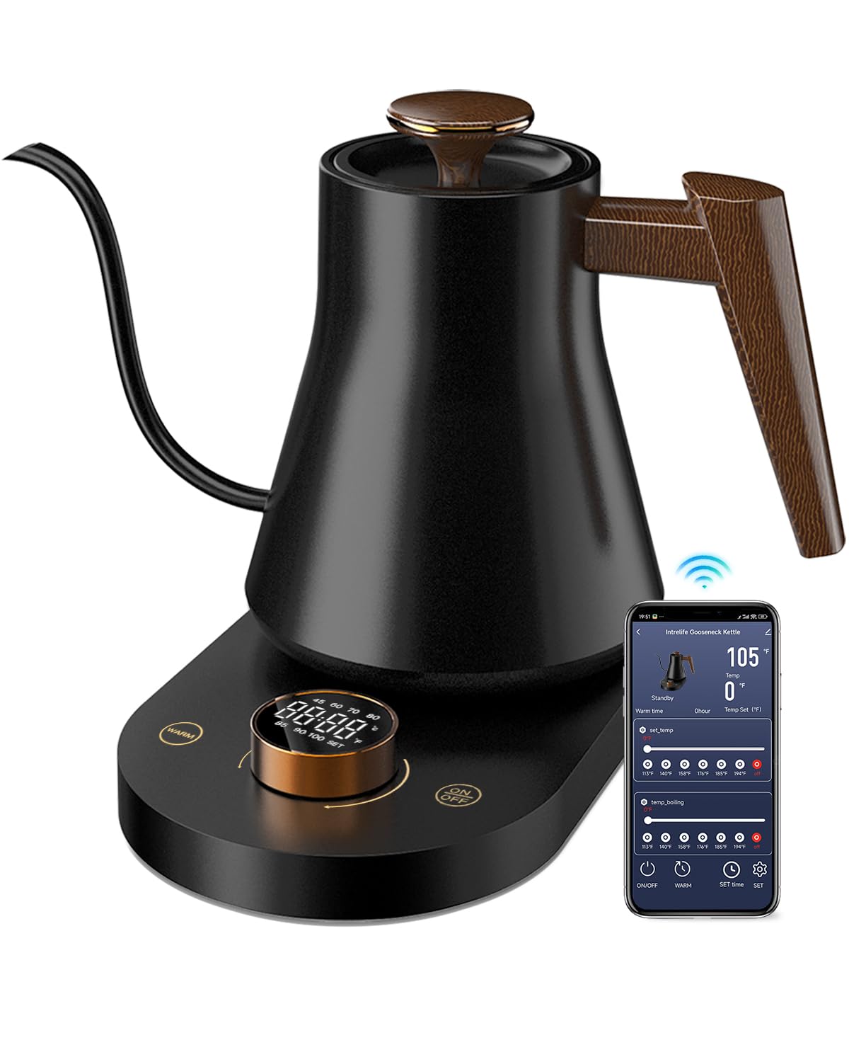 Photo 1 of ***(Parts only/ missing parts/ non functional)***Smart Electric Gooseneck Kettle, Pro Pour-Over Coffee & Tea Kettle,Hot Water Heater, Quick Boiling, 1000W, 0.8L Teapot (KETTLE ONLY)