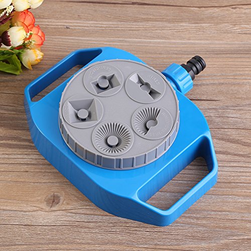 Lawn Sprinkler with 5 Function Settings, Plastic Sprinkler Garden Hose End Adjustable Spray Patterns for Lawn Garden Crop Roof Cooling