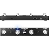 M-VAVE Chocolate Plus Wireless MIDI Foot Controller, 4-Button Footswitch | BT rechargeable External Pedal APP control for page turner, DAW, loop pedal and guitar effects