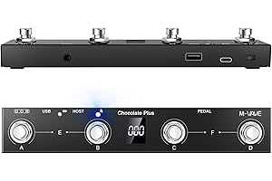 SBUJUETC M-VAVE Chocolate Plus Wireless Midi Controller Programmable Wireless Midi Controller 4 Buttons Portable Rechargeable MIDI Foot Controller