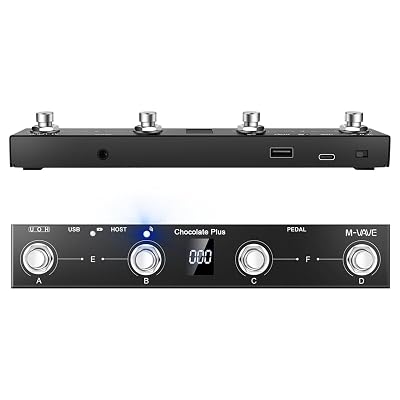 M-VAVE Chocolate Plus Wireless Midi Controller Programmable Wireless Midi Controller 4 Buttons Portable Rechargeable MIDI Foot Controller