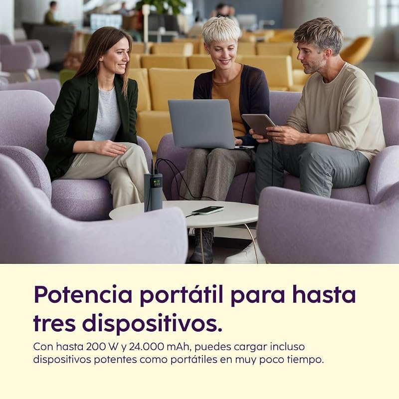 | Power Bank Alta Potência 24.000 mAh 200 W USB-C PD TFT Ecrã