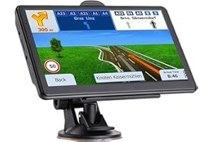 NAVRUF GPS Navigator for Car Truck RV, 7 Inch Touch Screen, Latest 2025 Maps for Car GPS, Support Voice Turn-by-Turn Guidance, Speed and Red Light Warning, Custom Truck Routing