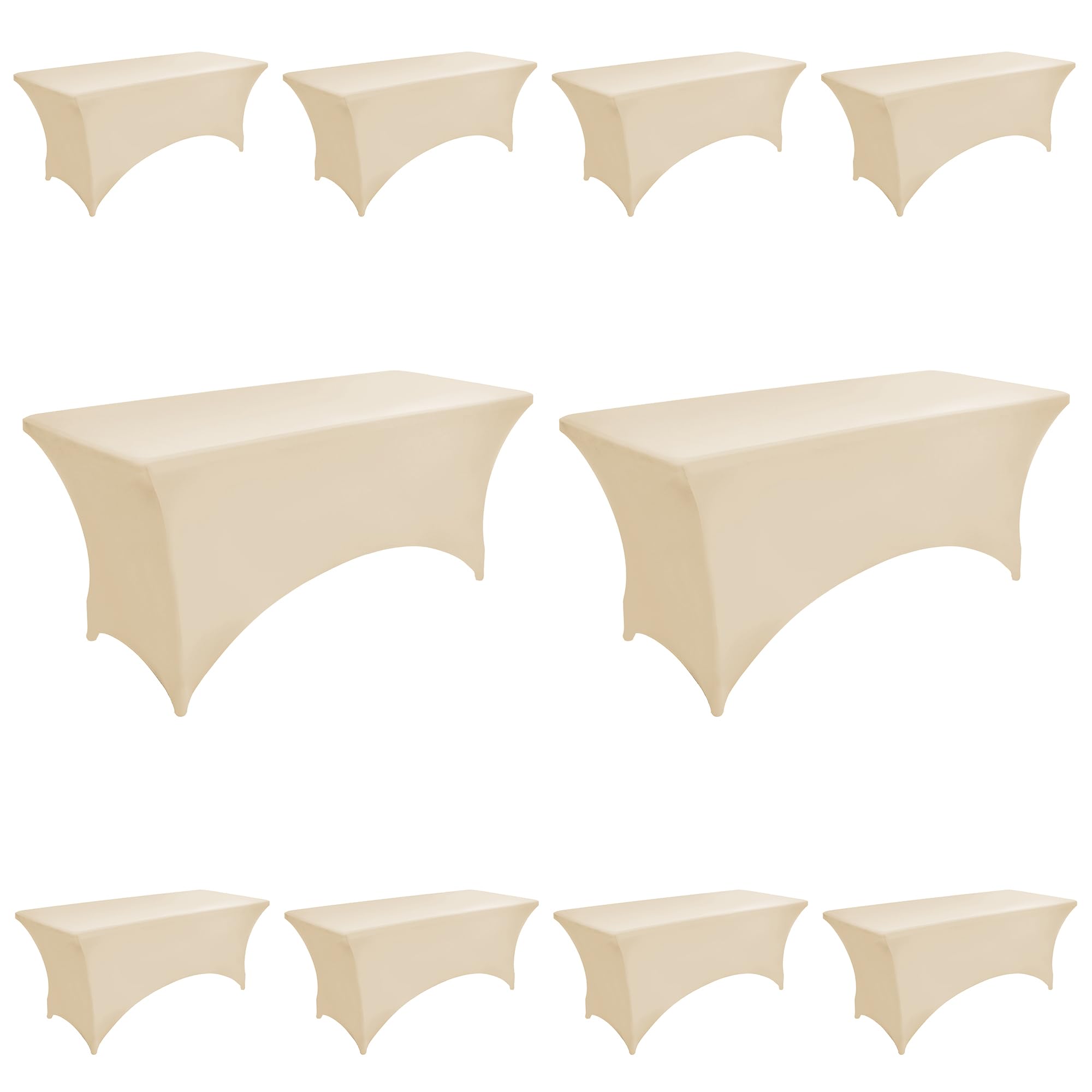Photo 1 of ZarzaaSik 10-Pack 6ft Spandex Table Covers for Rectangle Standard Folding Tables - Wrinkle Resistant Stretch Tablecloths - Ultimate Fitted Table Protector for Parties, Banquet, Wedding