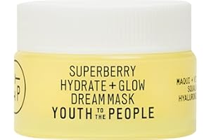 Youth To The People Superberry Dream Mask - Hyaluronic Acid + Vitamin C Face Moisturizer + Overnight Facial Mask, Hydrates + Plumps + Brightens Skin, Evens Skin Tone, For Dry + Dull Skin, Non-Greasy