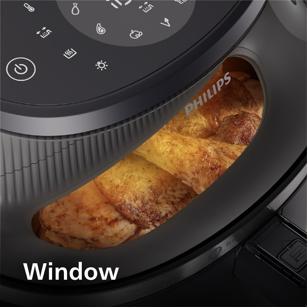 Philips Air Fryer 3000 Series 6.5qt, ventana de cocción, freidora de aire 16 en 1, tecnología RapidAir Plus, eliminación de grasa, aplicación de recetas HomeID, fácil de limpiar (NA330/00)