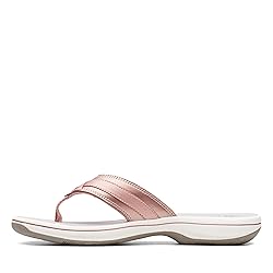 Clarks Women's Breeze Sea Flip-Flop, Rose Gold, 6