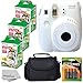 Fujifilm Instax Mini 8 Instant Film Camera (White) with Fujifilm Instax Mini 6 Pack Instant Film (60 Shots) + Compact Bag Case + Batteries Top Kit - International Version (No Warranty)