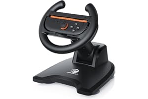 HONCAM Steering Wheel for Nintendo Switch/Switch 2, Racing Wheel Table Attachment with 4 Suction Cup for JoyCons, Enhanced Stability for Immersive Racing Games, Black