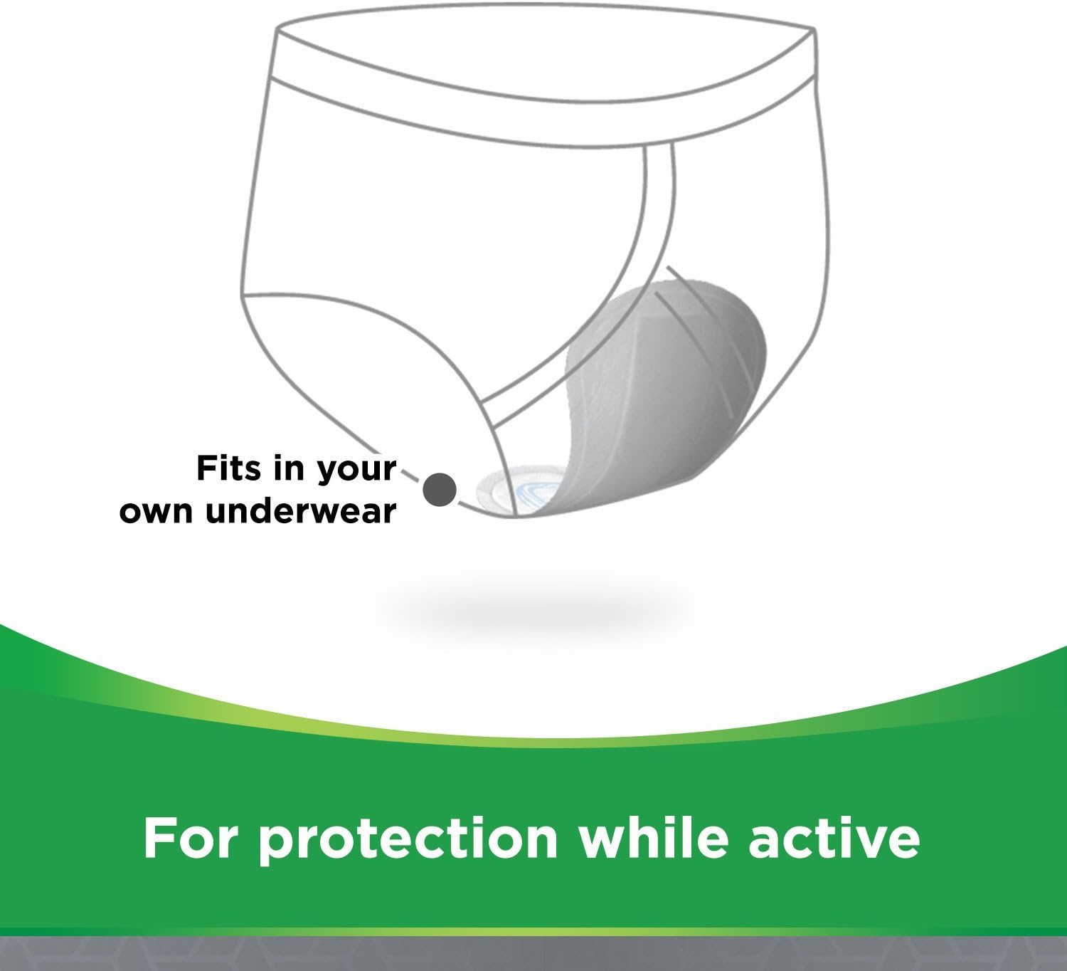 Depend Men's pads, maximum absorbency, incontinence protection, 56 pads (packaging may vary), White, 56 Count (Pack of 1) - Image 5