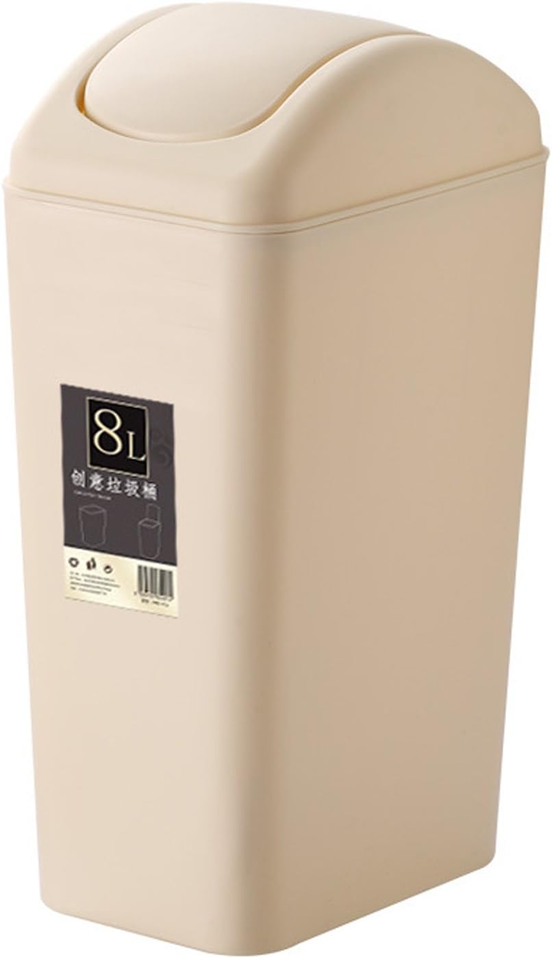BiyAN9mz 8 Liter/2 Gallon Compact Plastic Bathroom Trash
