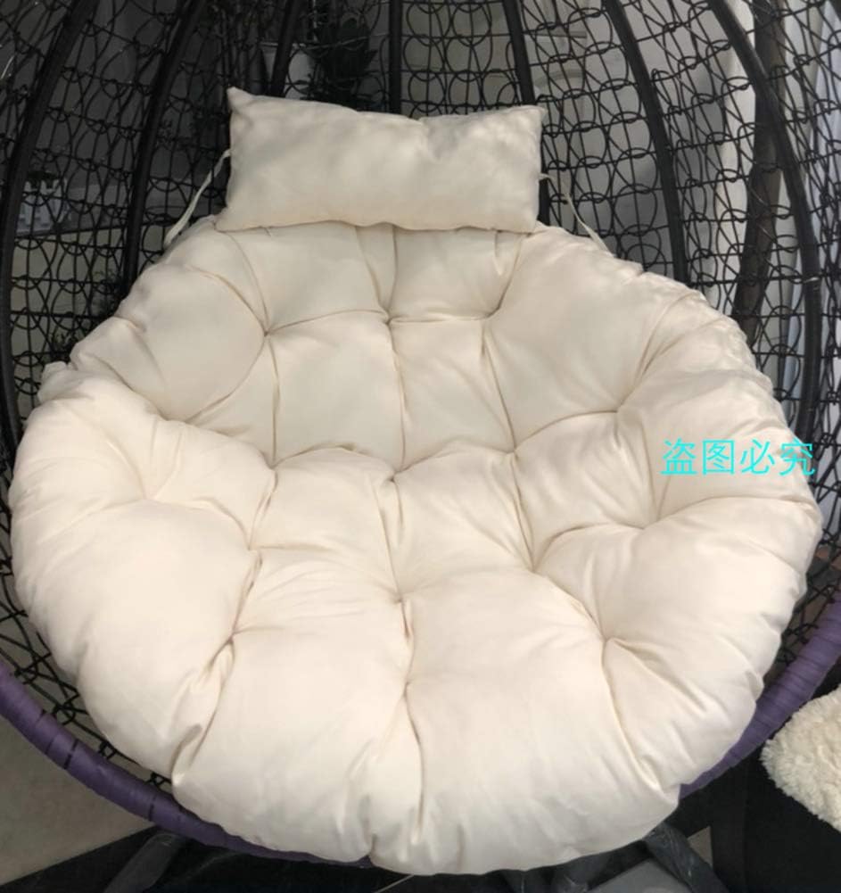 MSM Furniture Hanging Chair Cushion Without Stand, Patio Garden Swing Wicker Rattan Egg Chair Hammock Pad Mat, Include Only Cushion-beige 105x105cm(41x41inch)