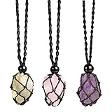 Anjiucc Natural Raw Gemstone Crystal Pendant