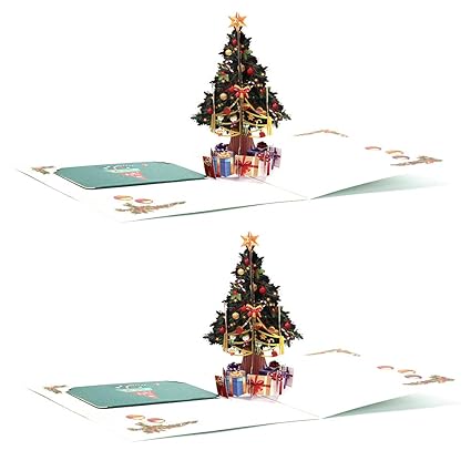 Suithink 2 Biglietti Di Auguri Pop Up Per Albero Di Natale