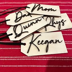 Personalized Stocking Tag, Customized Wooden Name
