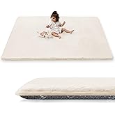 PaPaMat 1.5" Thick Baby Play Mat for Floor, 39x59 Playpen Mat, Pro Soft Flannel Foam Mats Toddler Infant Kids Crawling for Nursery Rug Playroom Living Room Waterproof Easy Care Non-Slip (Beige)