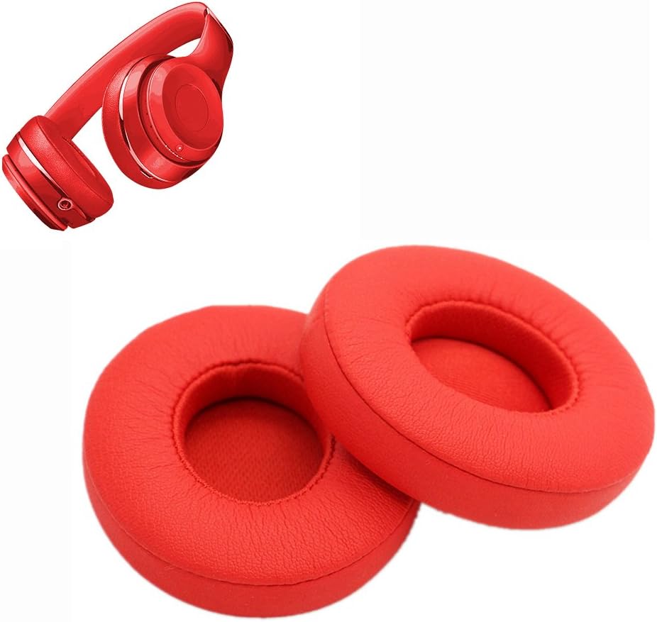 Cushions Beats Studio 2.0/3.0 Ear Pads Replacement Earpads Memory Foam Ear Cover Cups Cushion- Compatible Studio 2 & 3 Wireless On Ear Headphones (Red)