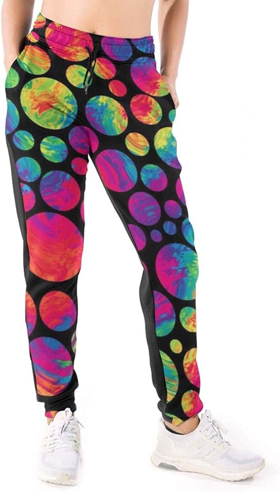 Colored Balls Pants for Women Casual with Pockets Pull On