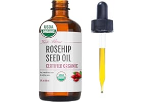 Kate Blanc Cosmetics Rosehip Oil for Face & Softer Glowing Skin (1oz, Organic, Pure, Cold Pressed) Rosehip Seed Face Oil for Facial & Gua Sha Massage