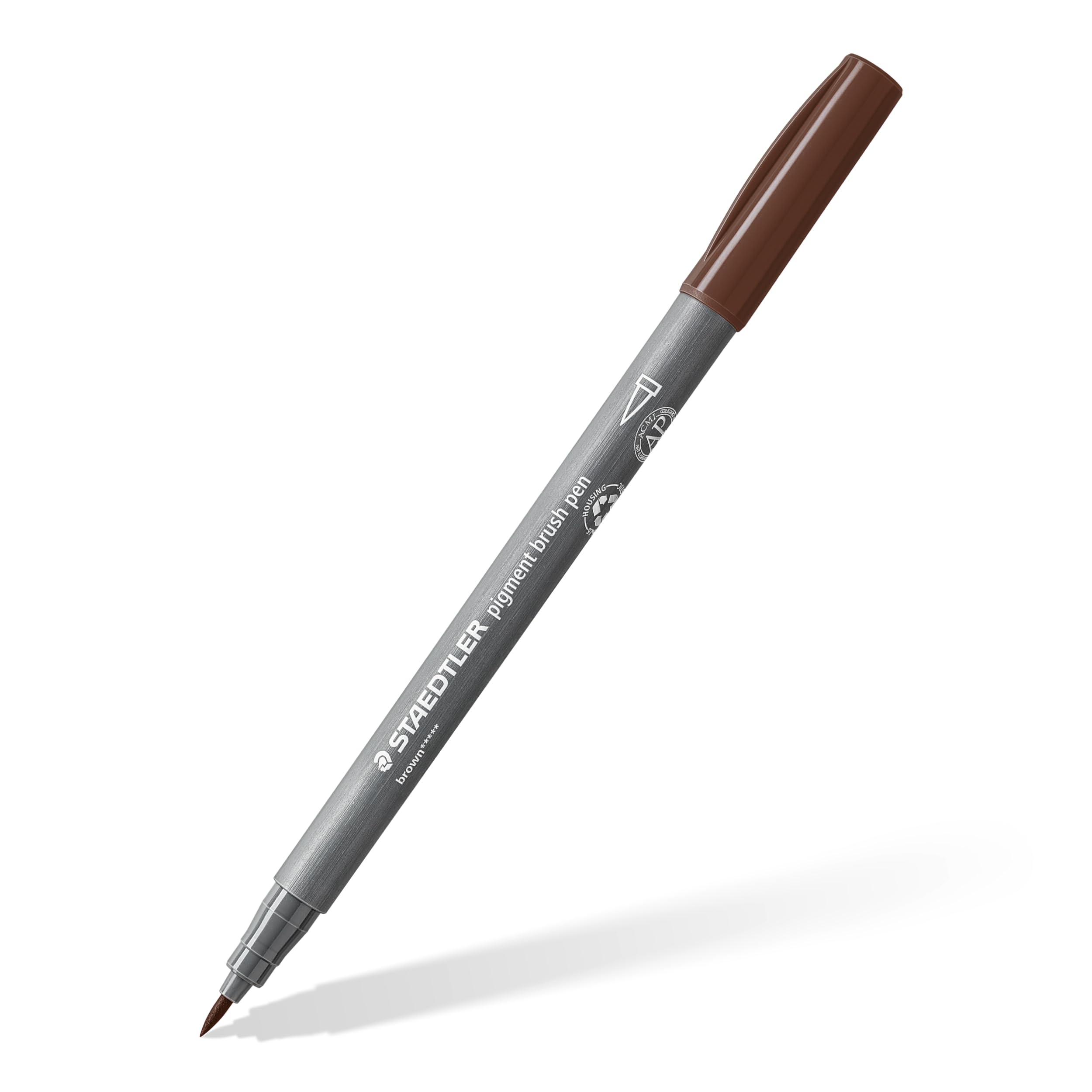STAEDTLER 371-76 Pigment Arts Brush Pen - Brown (Box of 10)