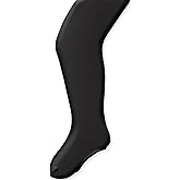 Capezio Girls' Ultra Soft Self Knit Waistband Tight,Black, One Size (2-6)