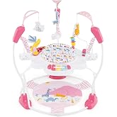 INFANS Baby Jumpers and Bouncers, 3 in 1 Play Activity Center, Pink | Infant Stationary Exersaucer Learning Toys with Music Lights Sounds, Interactive Toys, 360&deg; Rotary Seat, 3 Adjustable Heights