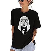 HERCHA Summer Shirts for Women Short Sleeve Cotton Comfy Beach Crewneck Pullover Loose Fit Gym Vacation Funny T Shirts