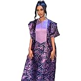 HD African Fashion Bubu Dress for Woman Embroidery Pattern Maxi Dress