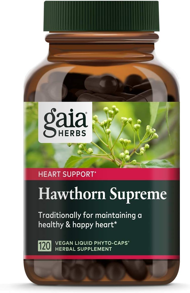 Gaia Herbs Hawthorn Supreme, Vegan Liquid Capsules, 60 Count - Promotes Heart Health & Stimulates Healthy Circulation, Organic Hawthorn Berry, Leaf & Flower Extract: Health & Personal Care