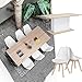 Extendable Rectangular Dining Table, Mltifunction Space Saving Wood Table for Home Restaurant Living Room High Gloss White