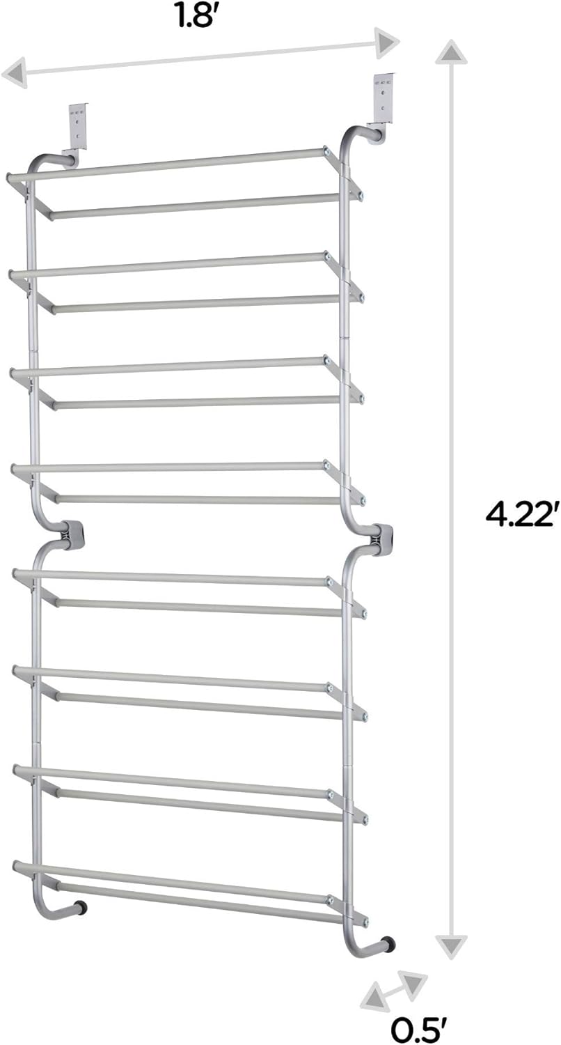 nearest rack room shoes on Amazon Com Type A Over The Door Shoe Rack For Closets Door Shoe Organizer For 24 Pairs Of Shoes For Back Of Door Hanging Organization In Closets Bedroom Bathroom Metal Home
