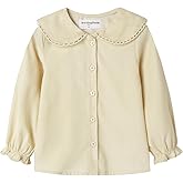 Mud Kingdom Little Girls Corduroy Shirt Button Down Long Sleeve Lace Collar