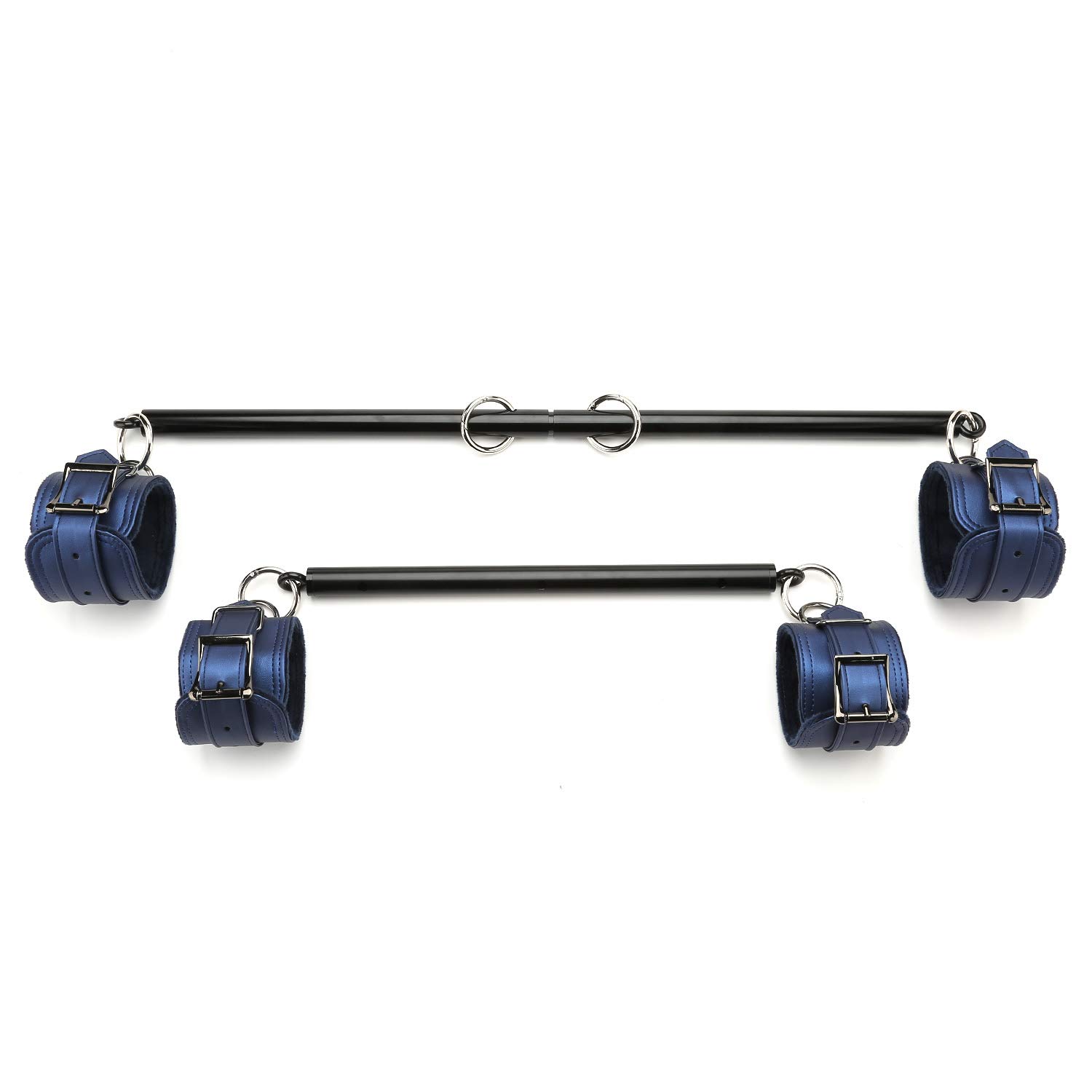 EXREIZST Adjustable 2 Spreader Bar with 4 Adjustable Straps Expandable Aid Traning Kit, Black and Blue