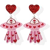 Valentines Day Earrings for Women Red Heart Earrings Love Envelope Dangle Earrings Cute Bear Earrings Valentines Day Accessories for Women Valentine's Day Gifts for Her