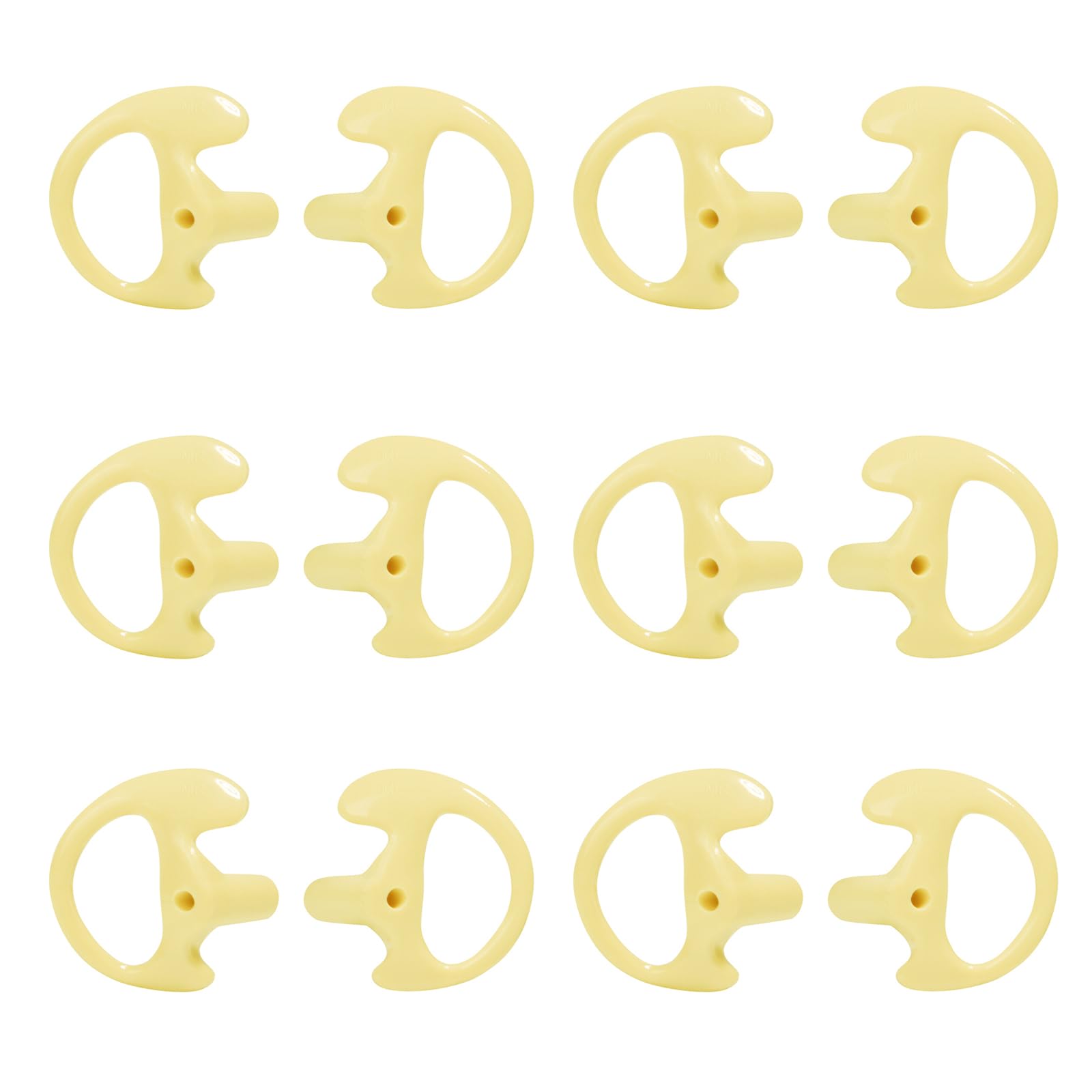 UAYESOK Replacement Earmold Soft Silicone Ear Buds Eartips for Motorola Kenwood Two Way Radio Air Acoustic Coil Tube Walkie Talkie Covert Earpiece Headset (Medium*6, Yellow)