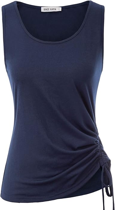 ruched drawstring tank top